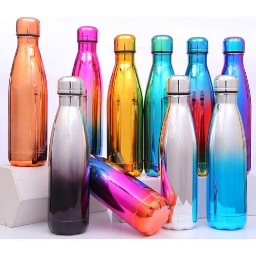 Thermos mug 304 Stainless steel kettle water cup customized one drop shipping electroplating coke bottle thermos cup tumbler