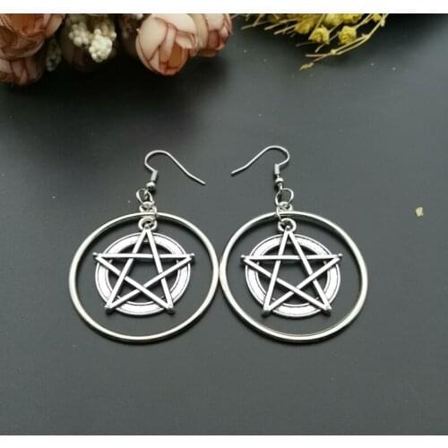 Vika Pentagram Pendant Earrings Handmade DIY Jewelry