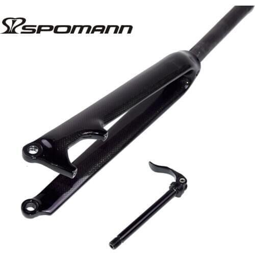 Newest 700C Fixed Gear Track Road bike 3K full carbon fibre fork bicycle disc brake thru axle front fork straight tube Free ship