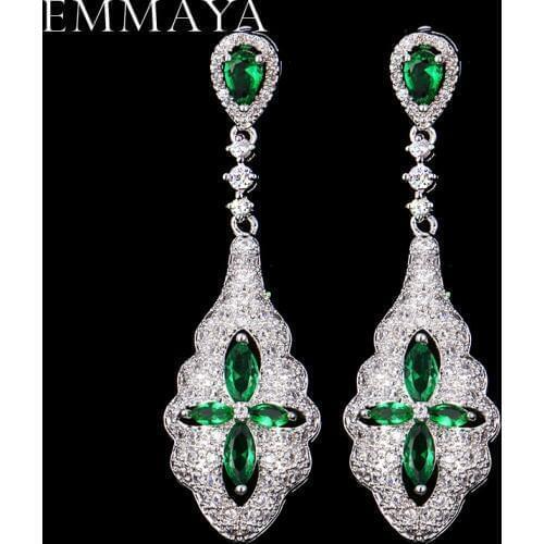 EMMAYA New Fashion Women/Girls Gold Color 3 Colors CZ Nice Dangle Drop Earrings Wedding Jewelry Gifts