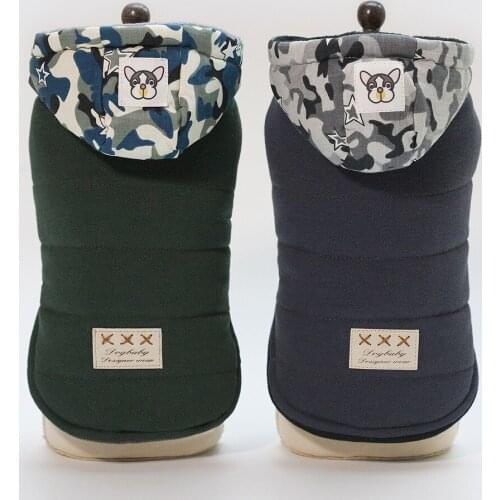 10PC/Lot Winter Pet Dog Clothes Thick Warm Mustache Small Dog Hoodies Coat Jackets Cotton-padded Puppy Clothes