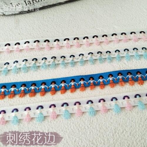 1m Exquisite Jacquard Embroidery Lace Trim Webbing Handmade diy Necklace Material Weaving Necklace Accessories Tassel Trim 1.2cm