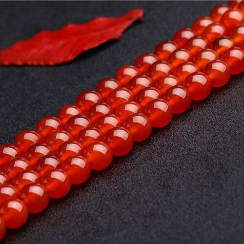 1strand/lot Red Carnelian Agates Round Gem Beads Carnelian Loose Beads 4 6 8 10 12 mm For Jewelry Making DIY Accessory wholesale