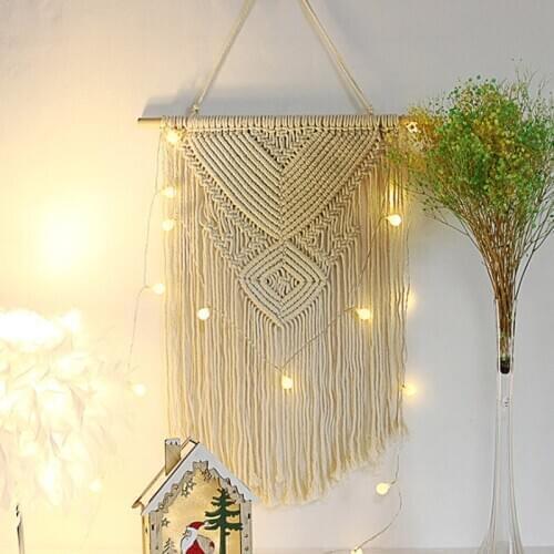 1PC Tapestry Wall Tassel Pendant Geometric Wall Art Bohemian Hand Woven Tapestry Cotton Rope Tapestry Photo Beautiful Home Decor
