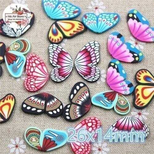10pairs 26x14mm polymer clay butterfly wing Flatback Art Supply Decoration Charm Craft DIY Accessories
