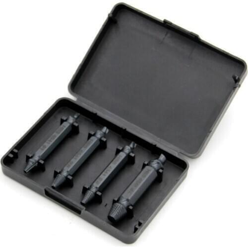 4/5Pcs Set Screw Extractor Double Side Drill Out Damaged Head Screw Extractor Drill Bit Guide Set Broken Bolt Stud Remover Tools