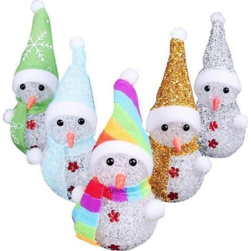 50pcs 13cm Color Changing LED Snowman Christmas Decorate Mood Lamp Night Light Xmas Tree Hanging Ornament ZA4867