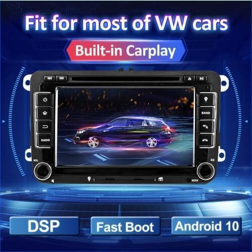 Android 10 Car Radio DVD For Volkswagen VW Passat B6 B7 Polo Golf Jetta Skoda Octavia Seat Multimedia Player 2 Din GPS 7 inch