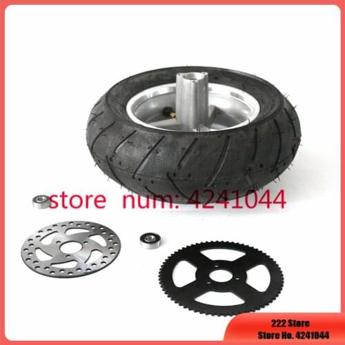 Free shipping 110/50-6.5 Rear vacuum tire wheel hub 49CC mini motorcycle tire wheel hub wheel core brake disc chain disc Suite