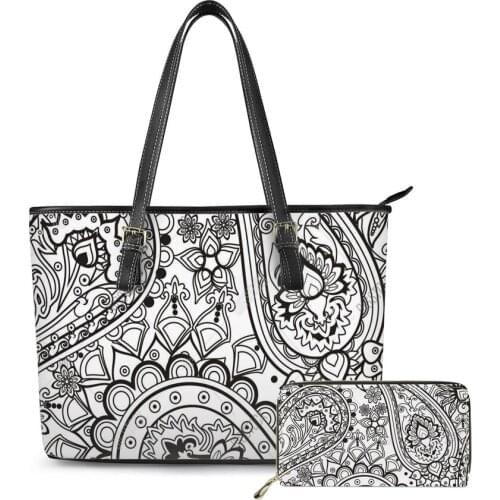 Print on Demand Polynesian tribal style Pattern custom Large Leather Tote Bag Famous Brands Luxury Handbags 2020 Designs wallets
