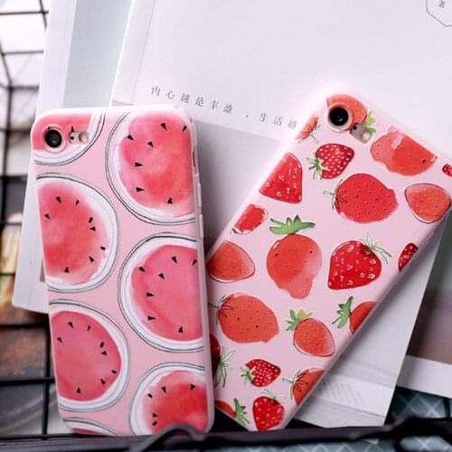 Summer Fruit Phone Case For Apple iPhone 11 Pro XS Max X XR 6 6S 7 8 Plus Cute Melon Strawberry Cover