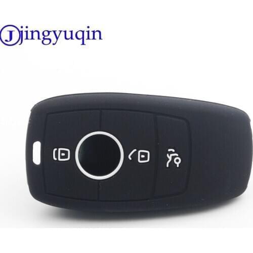 Jingyuqin 3 Buttons Key Cover Fob Silicone Key Case For Mercedes Benz AMG Key 2017 E Class W213 Silicone Holder Protector Case