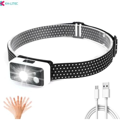 Powerful flashlight LED Headlamp Rechargeable Body Motion Sensor Headlight Camping Fishing Flashlight Head Light Torch Lamp With