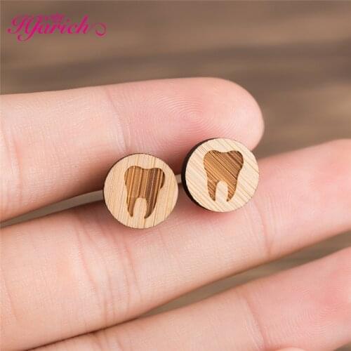 Hfarich Korean Fashion Small Tooth Earrings Crown Teeth Dentist Medical Jewelry for Nurse/Doctor/Dental Student Science Jewellry