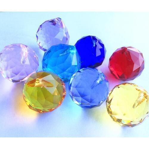 K9 Crystal Chandelier Pendants (Free Ring) Multicolor Cut & Faceted Glass 30mm Crystal Glass Feng Shui Ball For Christmas Tree