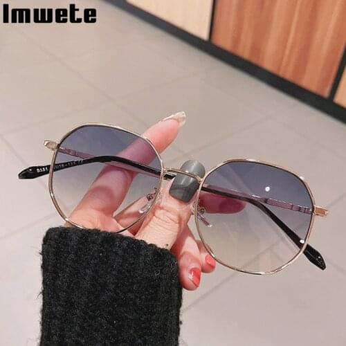 Imwete Vintage Sunglasses Men Fashion Classic Small Sun Glasses Women Luxury Brand Designer Gradient Black Eyeglasses UV400