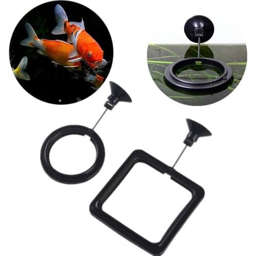 1PC Aquarium Feeding Ring Fish Tank Station Floating Food Tray Feeder Square Circle Accessories Water Plant Buoyancy Suction Cup