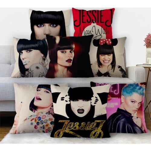 Nice JESSIE-J Pillowcase Cotton Linen Fabric Square Zipper Pillowcase 45X45cm Wedding Decorative Pillow cover 11-17