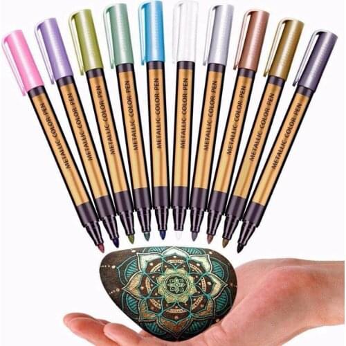 10 Colors/set Marker Paint Pens Water-based Waterproof Non-fading Markers for Wood Metal Black Cards Rock Writing Painting UY8