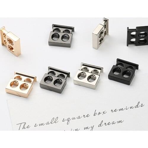 Metal Elastic Adjuster Buckle Stoppers Cord Locks Toggle Claps Buckle Sportswear Shoelace Bag Accessories 20pcs