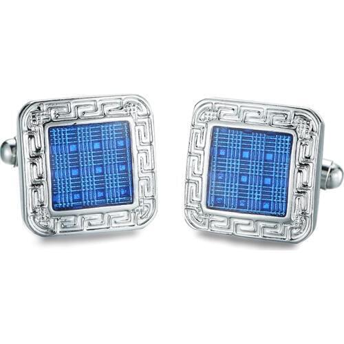 Mens shirts Cufflinks Blue Retro Pattern cufflinks, French business shirt clothing accessories