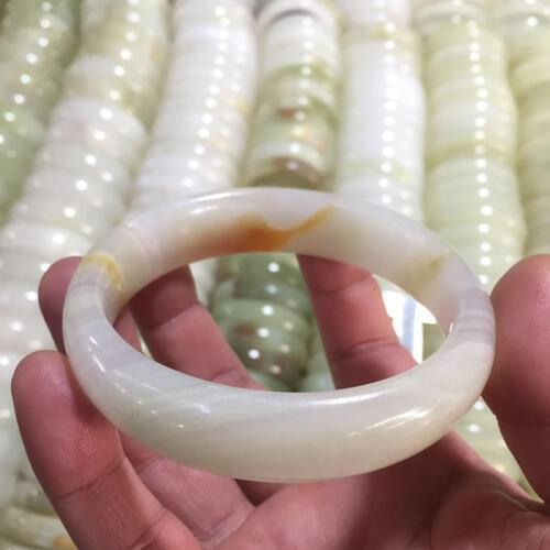 Natural Green Afghanistan Stone Bracelet Real Ice Silk Jades Bangle Bracelet Pretty Womens Jades Jewelry