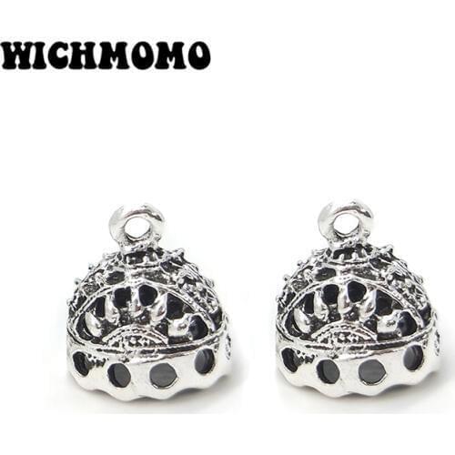 New 6pcs/bag 15mm Retro Zinc Alloy Oval Bell Shape Beads Tassels End Cap Charms Pendants for DIY Jewelry Accessories