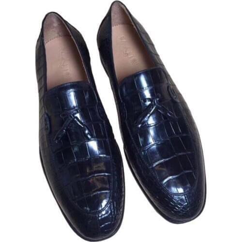 Wanexing new Thailand crocodile leather male shoes leisure true alligator shoes fashion trend business Men shoes