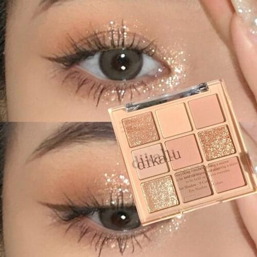 9 Colors Nude Shimmer Matte Eyeshadow Pallete Glitter Eyeshadow Long Lasting Waterproof Eye Pigments Shine Eyeshadow Makeup NEW