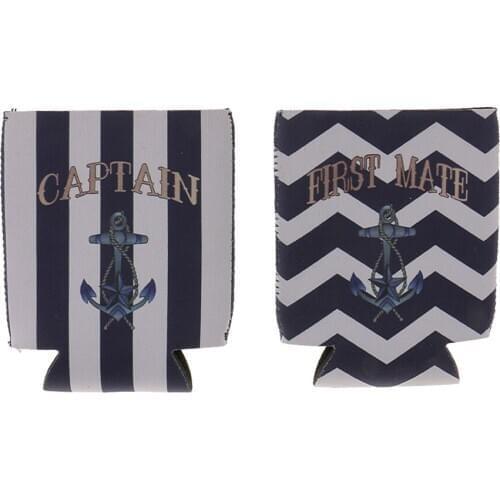 Beer Bottle Tin Can Cooler Sleeve Holder Party First Mate Captain Favors