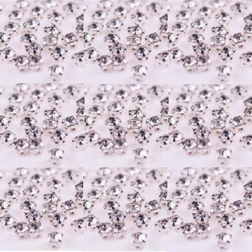 DIY Crystal Rhinestone Sewn Strass Beads Claw Rhinestones for Clothes Dress Clear Glass Thermomix Red Diamante Applique Crafts F