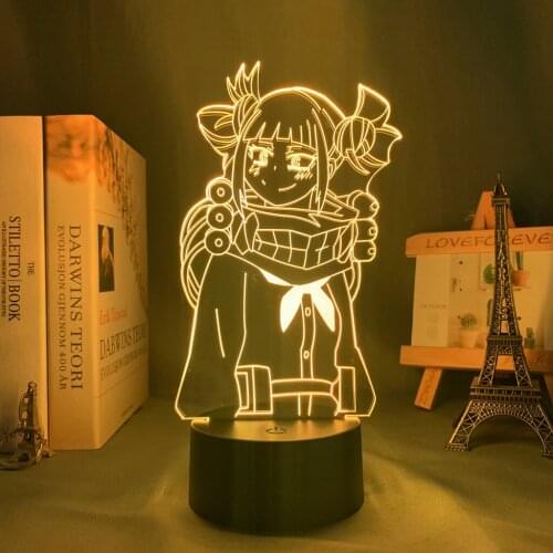 My Hero Academia Himiko Toga Led Night Light for Bedroom Decor Gift Nightlight Anime 3d Lamp Himiko Toga My Hero Academia