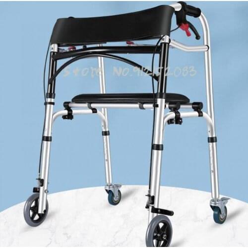 Elderly Trolley Can Sit, Foldable Portable Walker, Rehabilitation Walking Aid, Special Shopping Cart