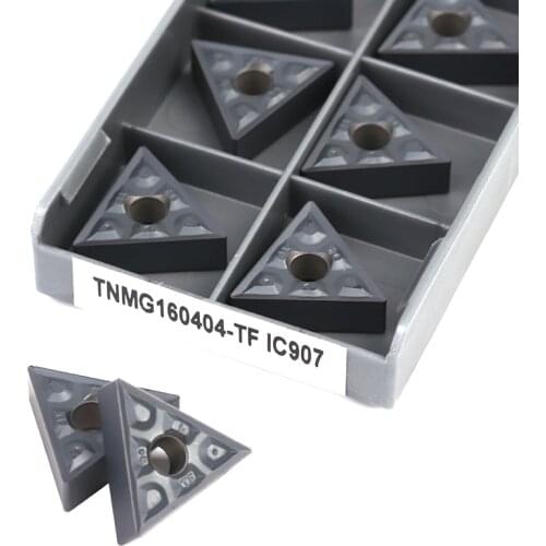 10pcs TNMG160404 TF IC907 TNMG160404 TF IC908 External Turning Tool Wear-resistant Carbide insert finishing CNC lathe metal tool