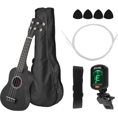 21" Ukulele Set Colored Acoustic Soprano Ukulele Basswood with Carry Bag Strap Strings Picks Tuner Guitar Musical Instruments