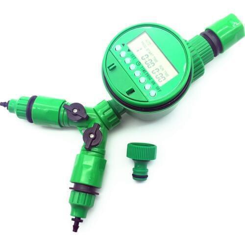 1 set (5Pcs) Automatic irrigation Watering digital timer Y Connector 3/4 External threadquick connector for 4/7 or 8/11mm hose