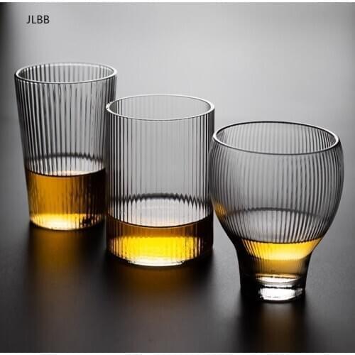 Japanese style simple wind heat resistant glass water cup tea cup wine cup cold drink glass flower tea green tea cup