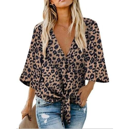 Vintage Retro Floral Print Women Blouse Shirt Summer New V Neck Bow Tie Casual Streetwear Shirts Tops