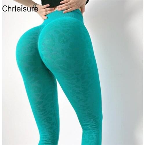 CHRLEISURE Workout Leggings Women High Waist Leopard Print Push Up Casual Fitness Trousers Breathable Sport Booty Legging Femme