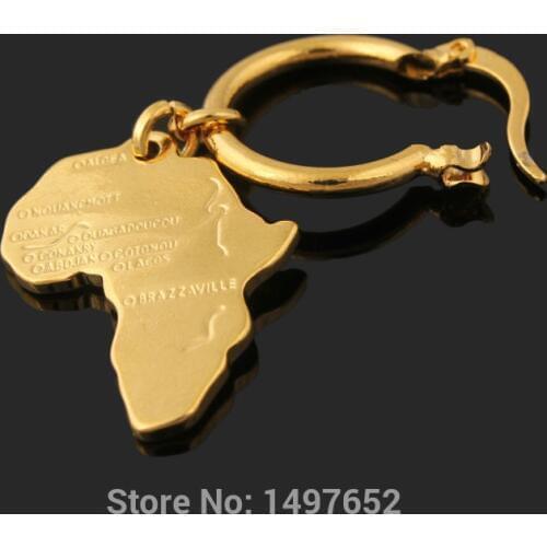 Adixyn African Map Earrings Jewelry18k Gold Color Dangle Earrings For African Women Wedding