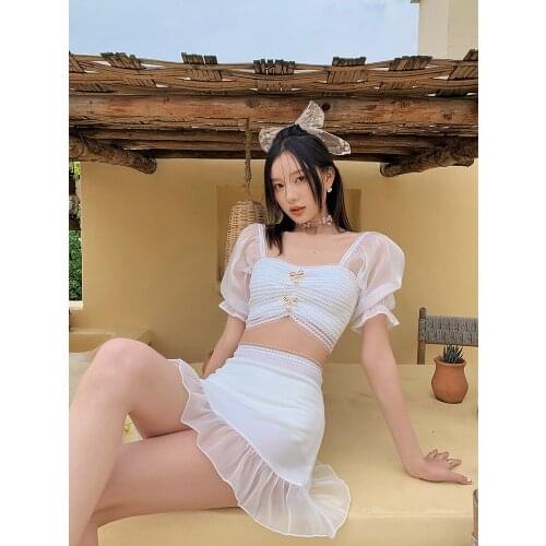 Womens Swimsuit Swimwear Swimming Suit Women Two Pieces Push Up Summer New French Restoring Ancient Breasts Sexy White