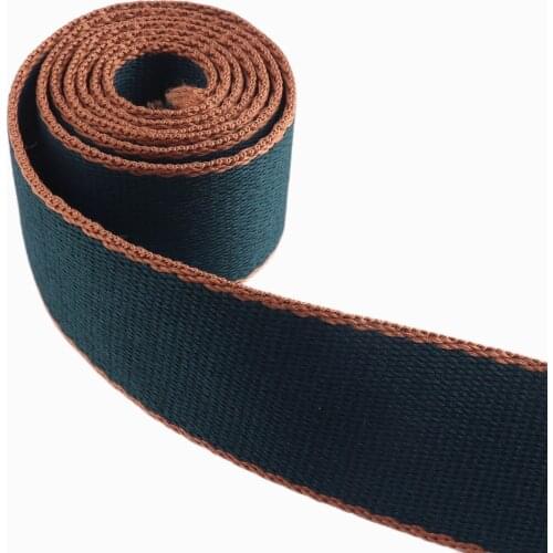 1.5"/38mm cotton webbing green striped soft webbing Polyester Nylon webbing Strap for garment backpack handbag Belt Dog Collar