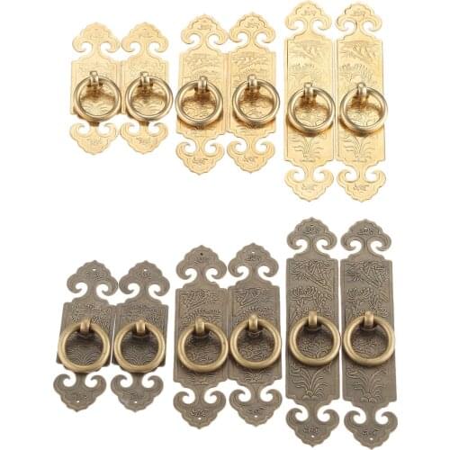 1 pair Handle Pull Door Hardware Cabinet Copper Pull Knob for Wood Box Cabinet Copper Pull Knob