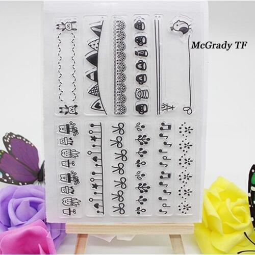 1PCS Clear Standard Stamp Mixed Pattern Flag Words Silicone Transparent Rubber Seal Stamp for Scrapbook Photo Album Stamp Sheet