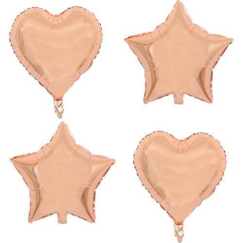 10pcs 18 inch Rose Gold Foil Heart Stars Helium Balloons Wedding Birthday Party Decor Valentines Day Birthday Party Supplier