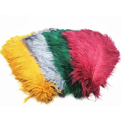 10pcs Natural Dyed Fluffy Soft Ostrich Feathers for Crafts DIY Plumes Needlework Accessories Wedding Decoration Plumas 30-35cm