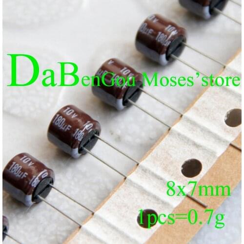10v 180uf Capacitance +/- 20% 100% Original New Audio Electrolytic Capacitor Radial 8x7mm 20pcs