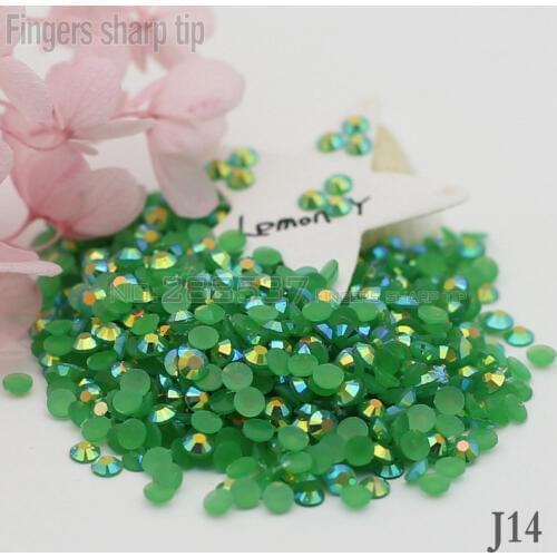 2017 Fingers Sharp Tip 1000pcs 3mm Milk Jelly beads nail art new Green AB flat nail DIY mobile shell decorative diamond J14