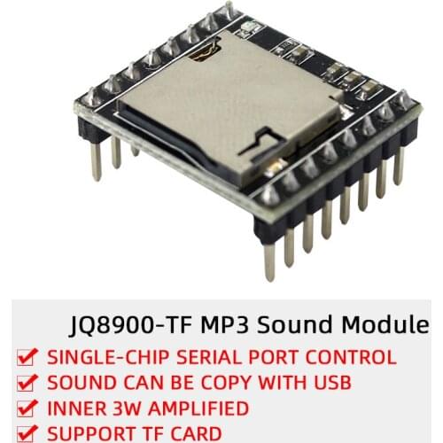 5pcs/lot JQ8900TF Mini MP3 Player Module TF Card Sound/Voice/Speech Module for PLAY SONG