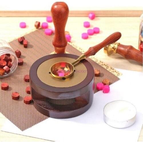 50pcs Retro Sealing Wax Furnace Stove Pot Wood Handle Sealing Wax Spoon Wax Bead Sticks Melting Wax Sealing Stamp Craft Gi